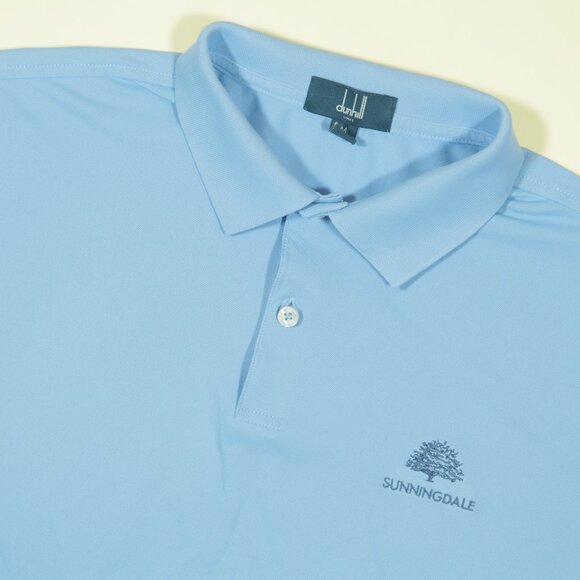 Dunhill Links x Peter Millar Sunningdale Golf Polo Shirt Mens M Blue UK Pique - Picture 1 of 7